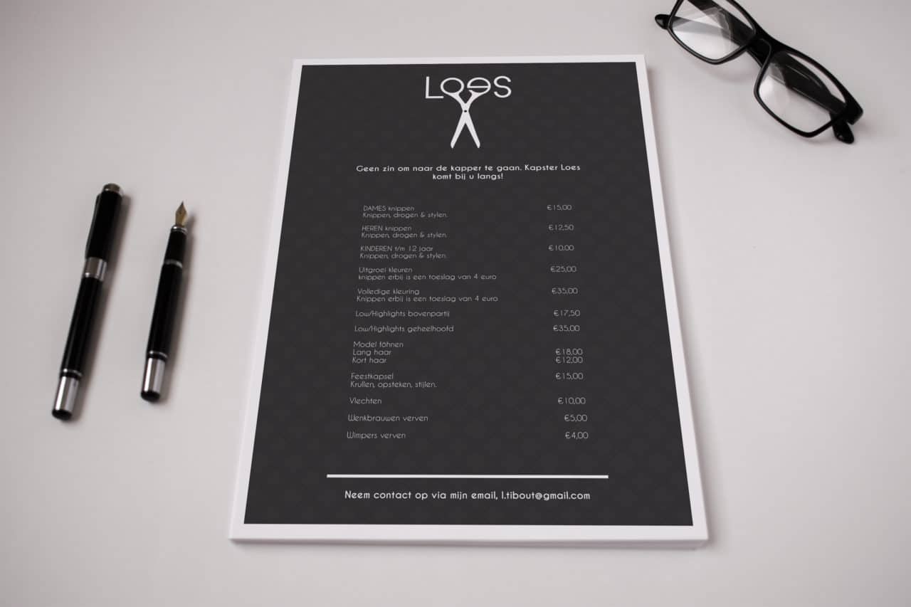 hairdresser loes pricelist